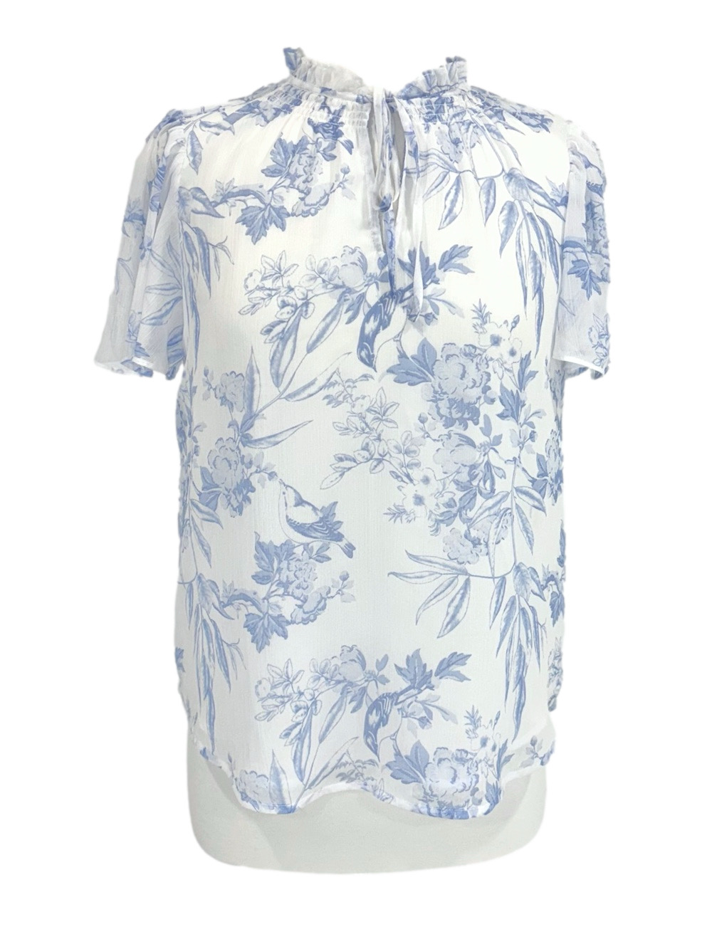 Cupcakes and Cashmere blue toile blouse